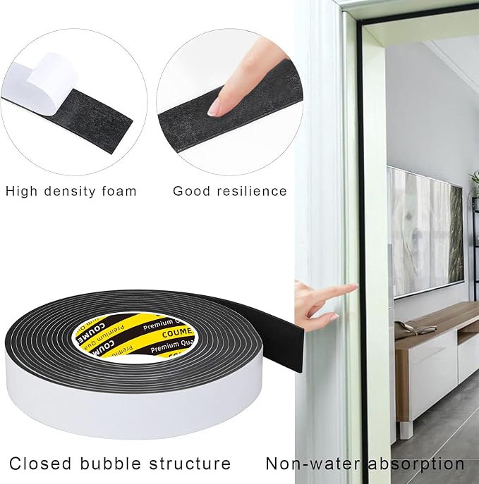 EVA Single-Sided Foam Tape, Single-Sided Sealing Strip Foam Pad Sponge Tape - Image 6