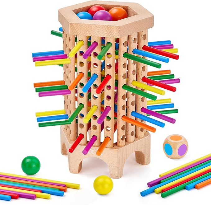Montessori Game Wooden Board Game, 36 Colorful Wooden Sticks Dice Game by Unknown