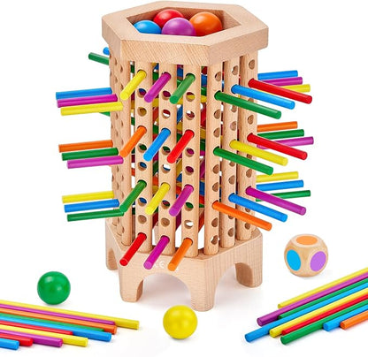 Montessori Game Wooden Board Game, 36 Colorful Wooden Sticks Dice Game by Unknown
