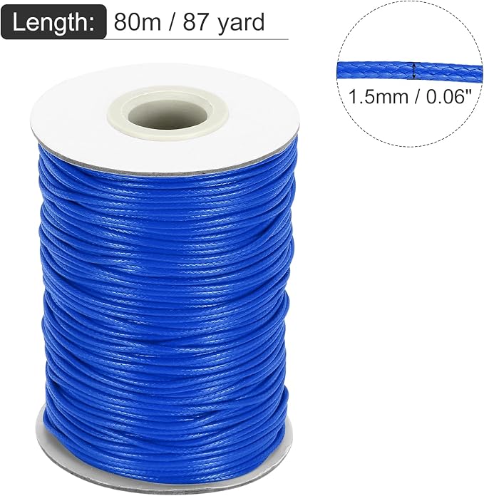 MECCANIXITY Waxed Cord 1.5mm Waxed Thread 87 Yard Wax String Leather Cord - Image 2
