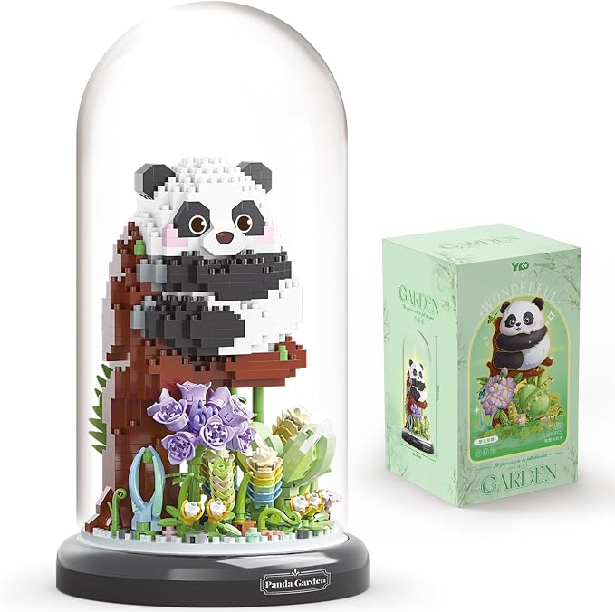 Panda Flower Building Set for Adult Party Favors for Kids Animal Building by QARULUS
