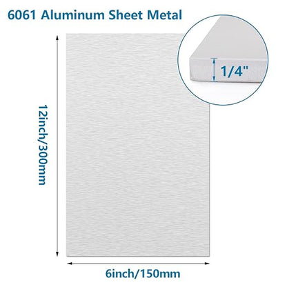 1/4Inch Thick Aluminum Sheet Plate, 6” x 12” Heavy Duty Aluminum Sheets Plates - Image 2