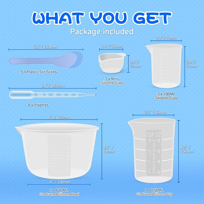 Silicone Resin Mixing Measuring Cups - Image 2