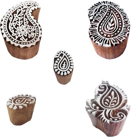 Royal Kraft Paisley Wooden Printing Stamps by RoyalKraft