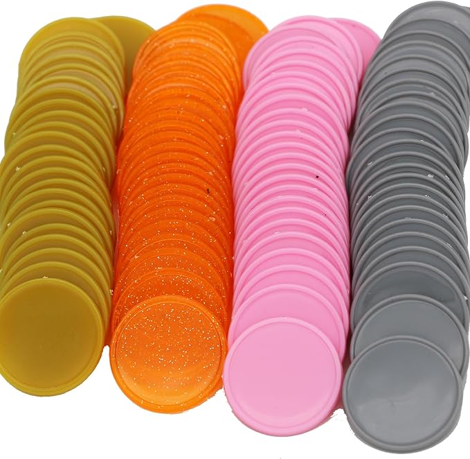 Set of 100 Opaque Plastic Learning Counters Mini Poker Chips Game Tokens by HAKITAROOM