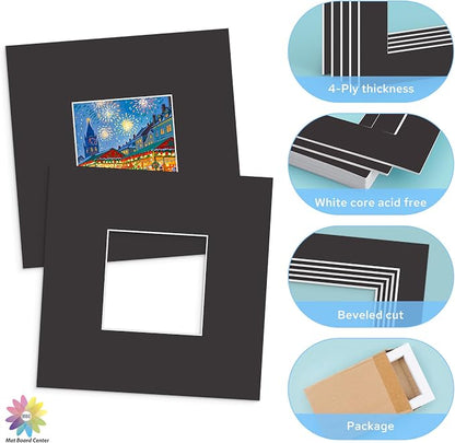 Mat Board Center, 8X8 Black Mats - Image 3