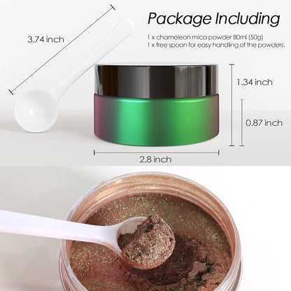Ceya Chameleon Mica Powder, 1.8oz/ 50g Aurora Borealis Chrome Nail Powder - Image 4