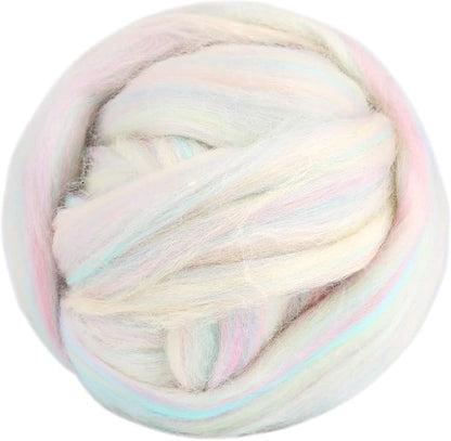 3.53oz Wool Roving Yarn, Fiber Roving Wool Top, Needle Felting Supplies by Jupean