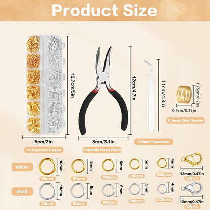 1440 Pcs Jump Rings for Jewelry Making Kits, - Image 2