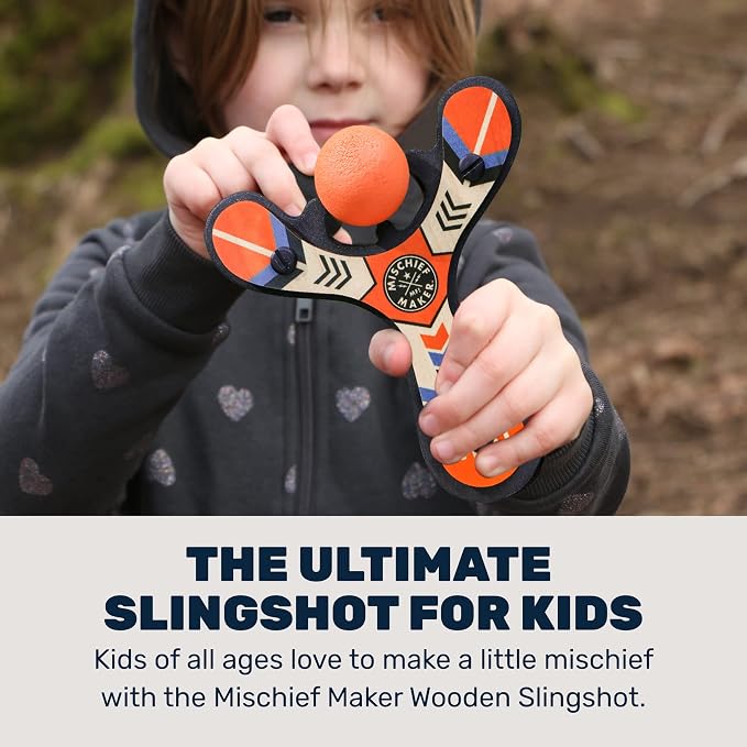 Mighty Fun! - Mischief Maker® Wooden Slingshot - Classic Series - Real Wood - Image 2