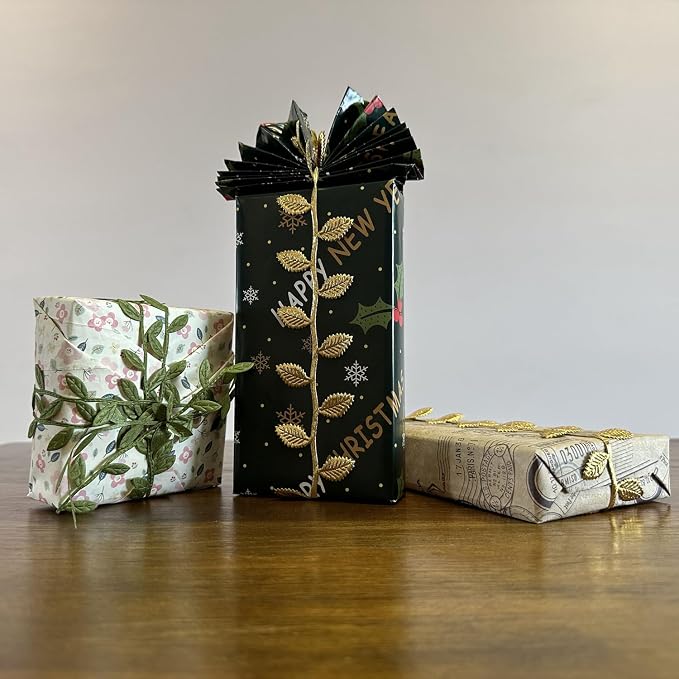 BASOKAN Grass Olive Green Leaves Leaf Ribbon Trim Rope - Image 4