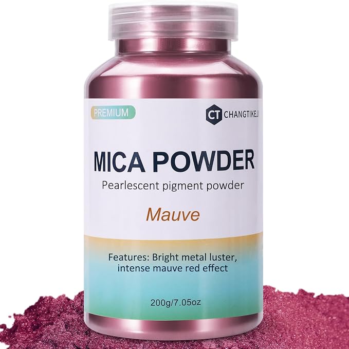 Mica Powder, 200g/7.22oz Large Jar, Mauve Mica Powder Pigment by CHANGTIKEJIWelcomeYouOrder