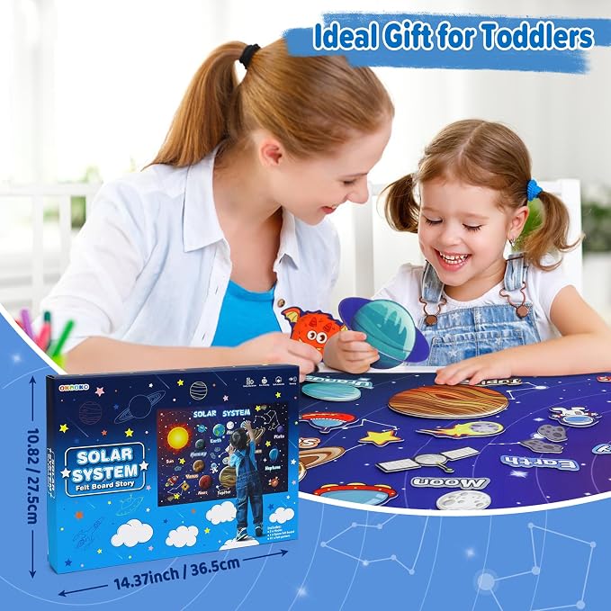 OKOOKO Solar System Felt Story Board Set 41PCS 43x29inch Outer Space Universe - Image 4