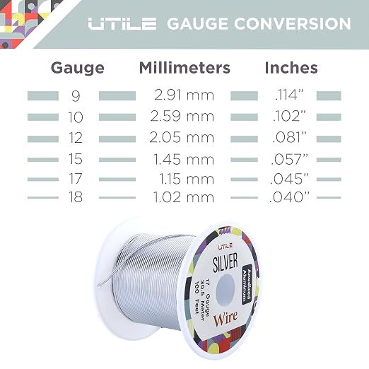 UTILE Armature Aluminum Wire 100 ft 17 Gauge 1.4 mm Anodized Craft Bendable - Image 2