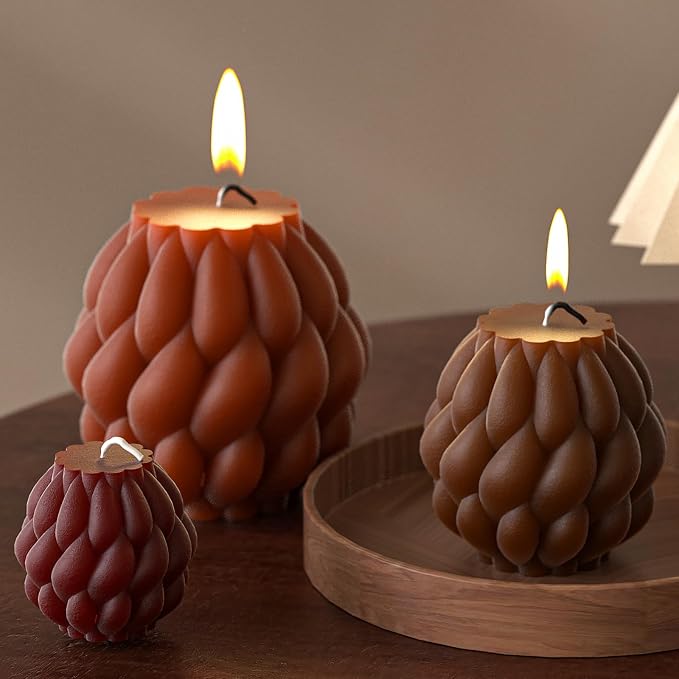 3 Pack Spiral Ball Cylinder Soap & Candle Mold by ESEENSSiliconeMolds