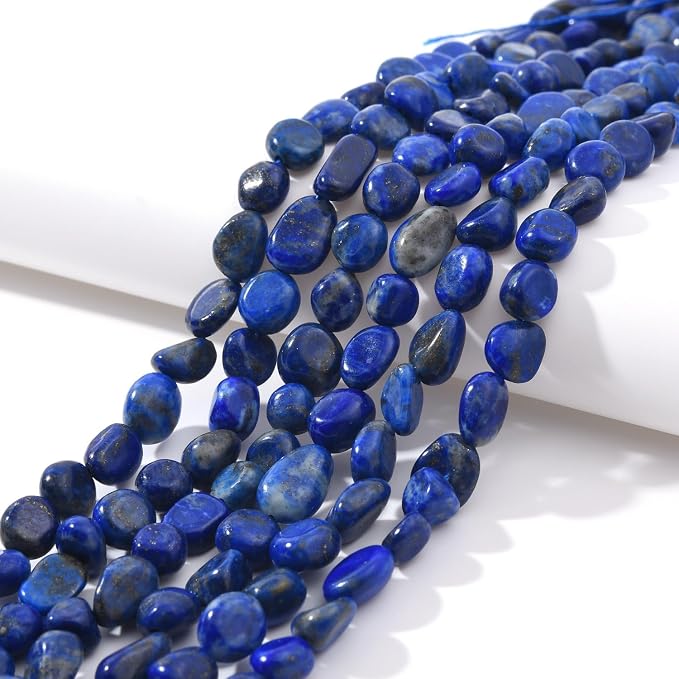 Blue Lapis Lazuli Pebble Nugget Oval Free Tumbled Stone 6-8mm Natural Gemstone - Image 2