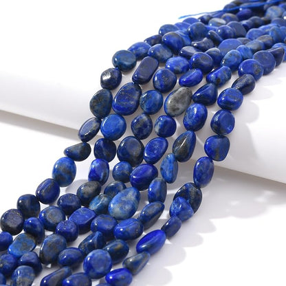 Blue Lapis Lazuli Pebble Nugget Oval Free Tumbled Stone 6-8mm Natural Gemstone - Image 2
