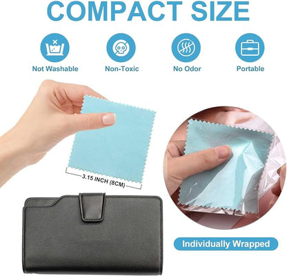 SEVENWELL 50pcs Jewelry Cleaning Cloth Mediumturquoise Polishing Cloth - Image 2