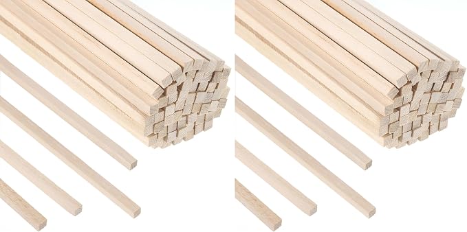 70Pcs 1/4" x 12" Balsa Wood Sticks, Square Dowel Rods Wood Furring Strips by WSICSE