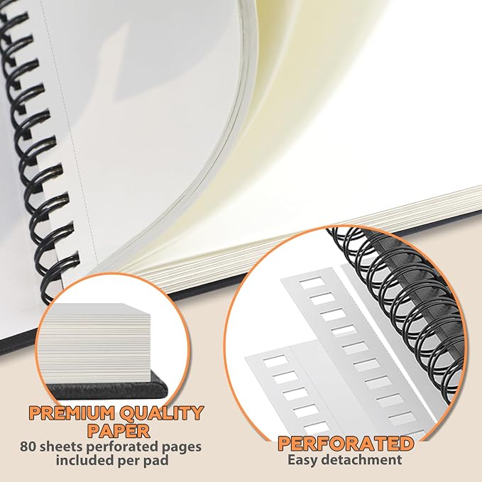 Sketch Book 9" x 11"，2 Pack 80-Sheets，Double-Sided Hardbound Sketchbook - Image 3