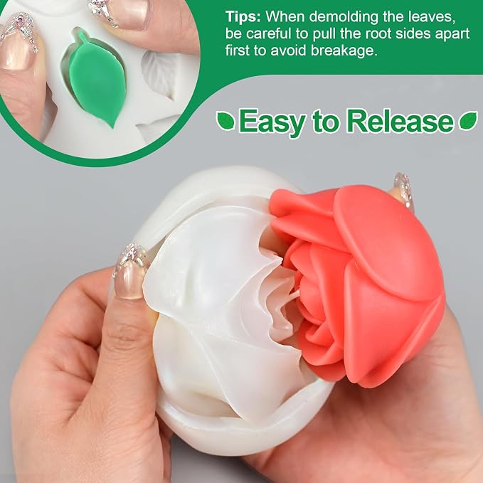 Rose Candle Molds, Epoxy Resin Casting, Wax Soap Clay Plaster Home Décor - Image 6