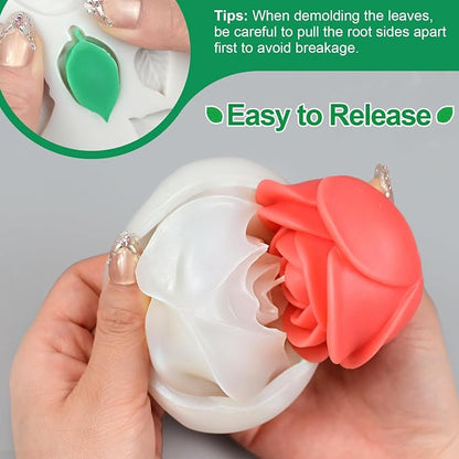 Rose Candle Molds, Epoxy Resin Casting, Wax Soap Clay Plaster Home Décor - Image 6