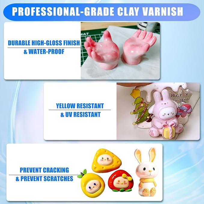 Air Dry Clay Glaze, Air Dry Clay Varnish, Polymer Clay Glaze, High Gloss Clay - Image 6