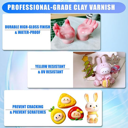 Air Dry Clay Glaze, Air Dry Clay Varnish, Polymer Clay Glaze, High Gloss Clay - Image 6