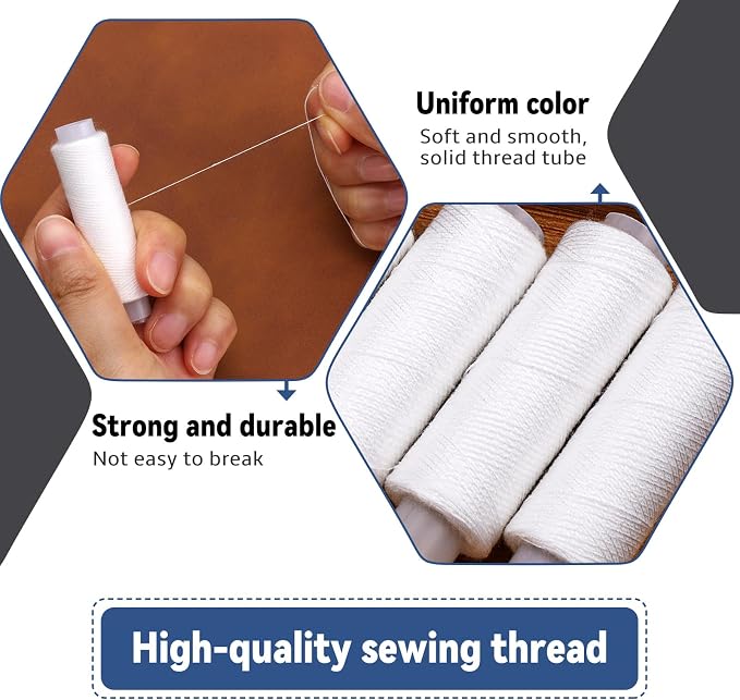 Bupete 2 Rolls White Black Thread - Image 3