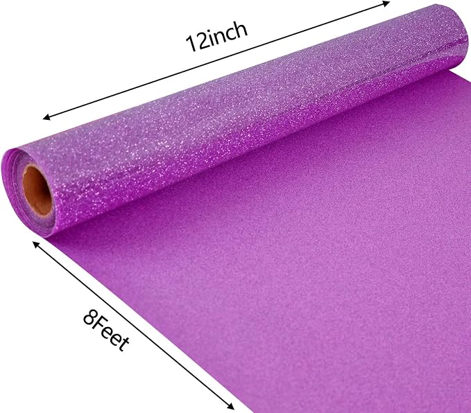 FUNKAKA Glitter Purple Pink HTV Heat Transfer Vinyl Rolls - Image 2