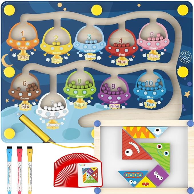 Magnetic Color & Number Maze Toy by Unknown
