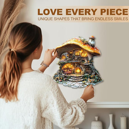 Wooden Puzzles for Adults, Mushroom House Puzzles, Wood Adult Puzzle, Birthday - Image 5