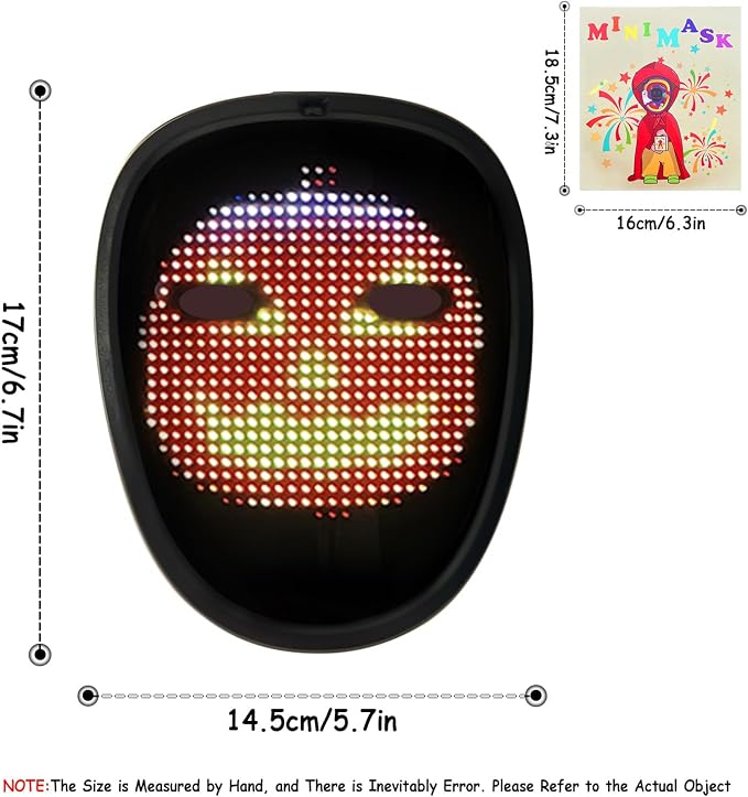 Led Mask with Gesture Sensing, Light up Face Transforming Mask - Image 3