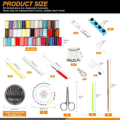 Rustark 134Pcs Sewing Kit with Portable Bag, Premium Sewing Supplies Kit - Image 2