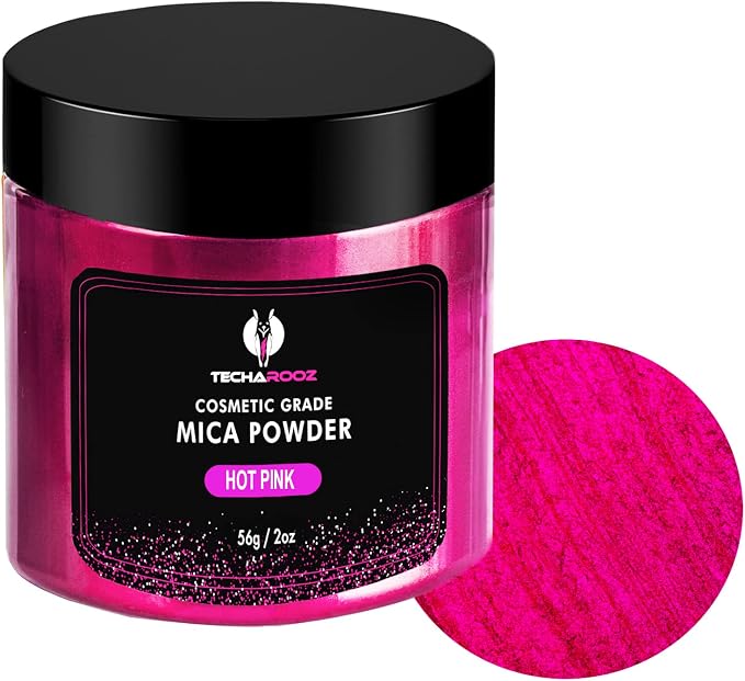 Hot Pink Mica Powder for Epoxy Resin 56g / 2oz. Jar by TECHAROOZ