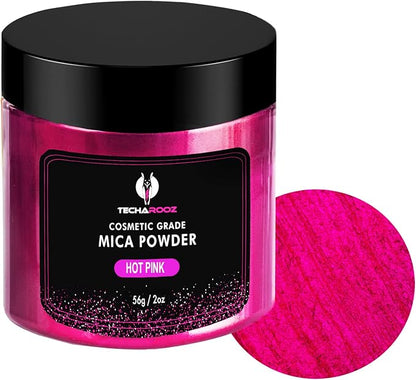 Hot Pink Mica Powder for Epoxy Resin 56g / 2oz. Jar by TECHAROOZ