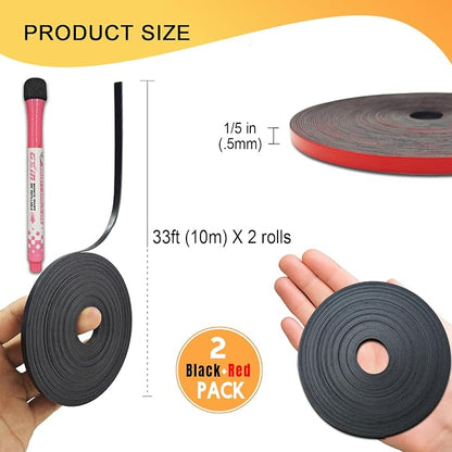 Magnetic Tape Roll Thin Strip, 1/5 Inch x 33 Feet Magnet Tape Line - Image 2