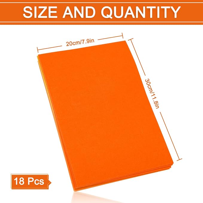 Whaline 18Pcs Fall Felt Fabric Sheets Soft Thick Assorted Autumn Thanksgiving - Image 2