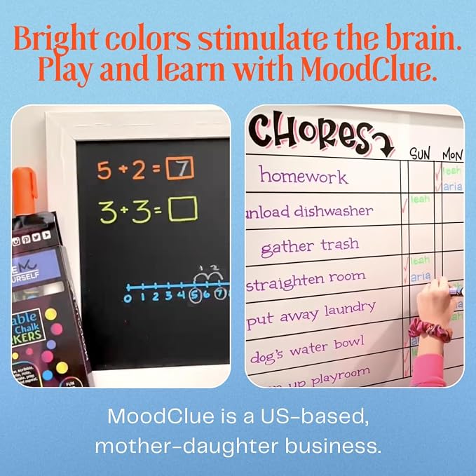 Liquid chalk markers erasable. 6 neon dry & wet erase marker pens - Image 5
