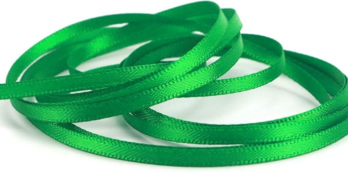 HUIHUANG Thin Green Satin Ribbon - Image 2