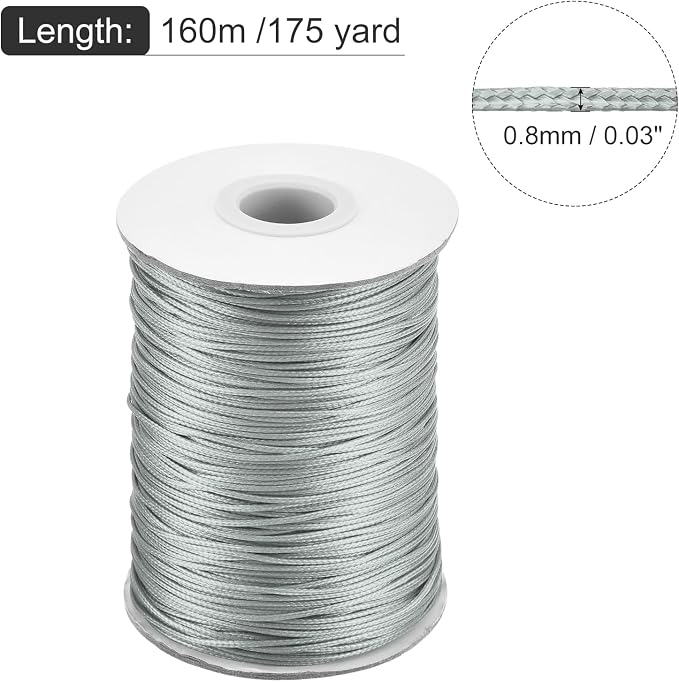 MECCANIXITY Waxed Cord 0.8mm Waxed Polyester Cord 175 Yard Wax String - Image 2