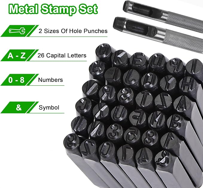 HARFINGTON 36pcs Metal Stamping Kit 5/16" Steel Letter Punch Press Tool - Image 5