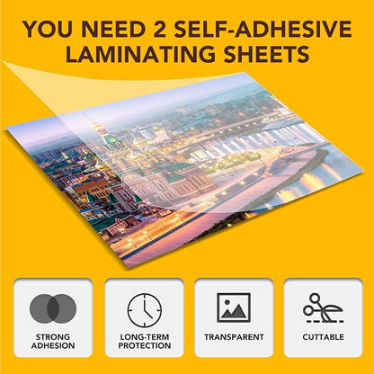 80 PCS Self-Adhesive Laminating Sheets, 9 x 12 Inches Clear Laminating Sheets - Image 2