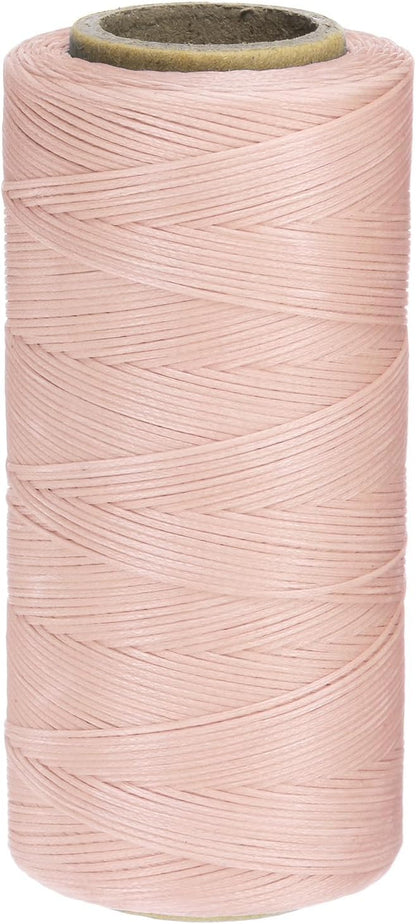 Uxcell 150D 0.8mm Flat Waxed Thread, 284 Yards, Lotus Pink, Leather Sewing by uxcell