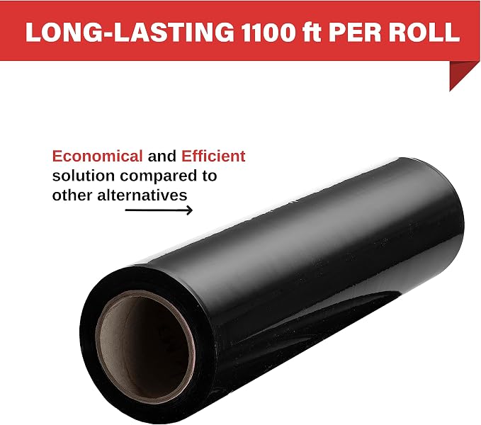 Simply Cool Black Stretch Wrap Industrial Strength Extra Thick 17.5" 1100 SqFt - Image 4