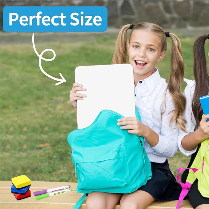 2 PC Small White Board Dry Erase Classroom Pack Boards 9" x12”Personal - Image 3