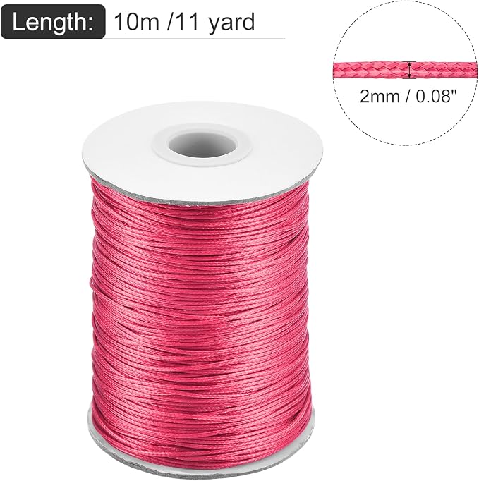 MECCANIXITY Waxed Cord 2mm Waxed Polyester Cord 11 Yard Wax String - Image 2