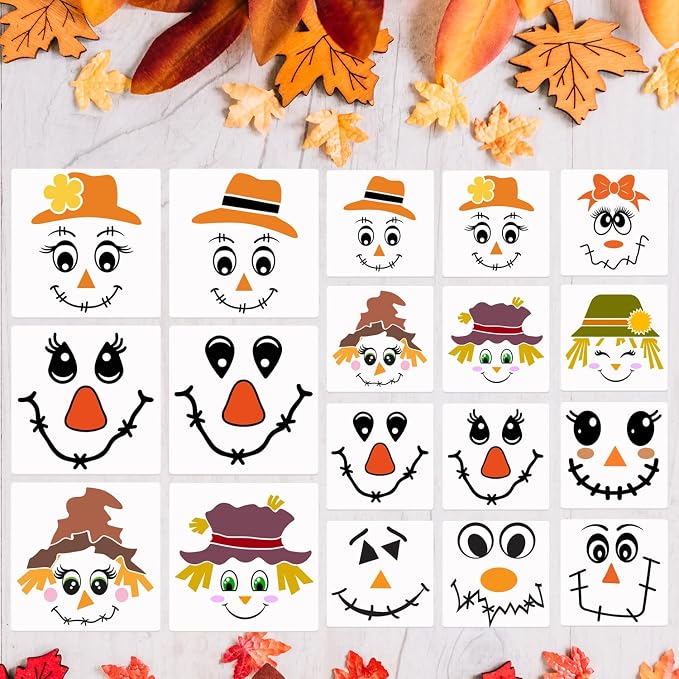 Fall Stencils Scarecrow Stencils Reusable Autumn Stencil DIY Crafts Templates by SUNVERSE