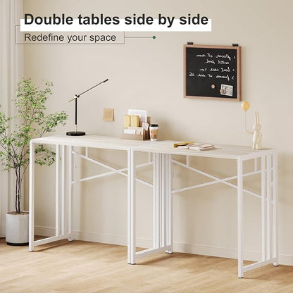 Small Folding Desk 35 inch, No Assembly Required Small Office Desk, Writing - Image 8