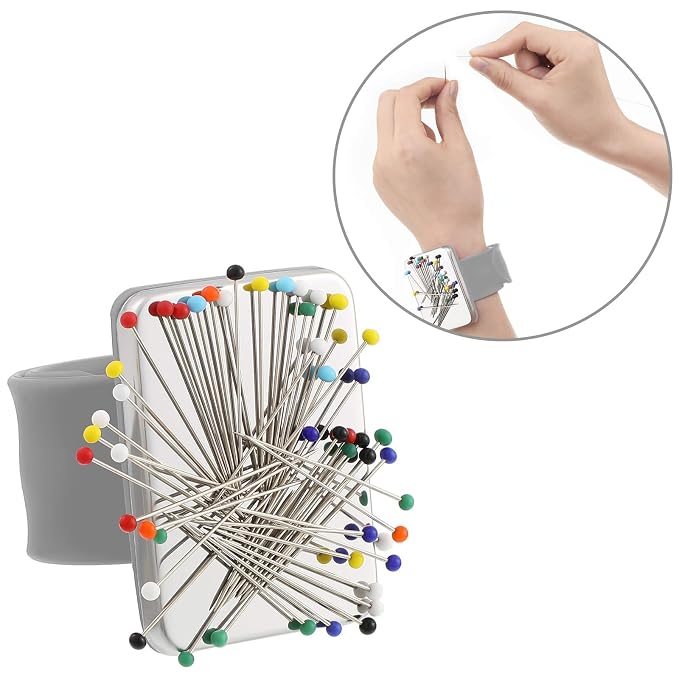 WILLBOND Magnetic Wrist Sewing Pincushion Wrist Magnetic Pin Holder Wristband - Image 3